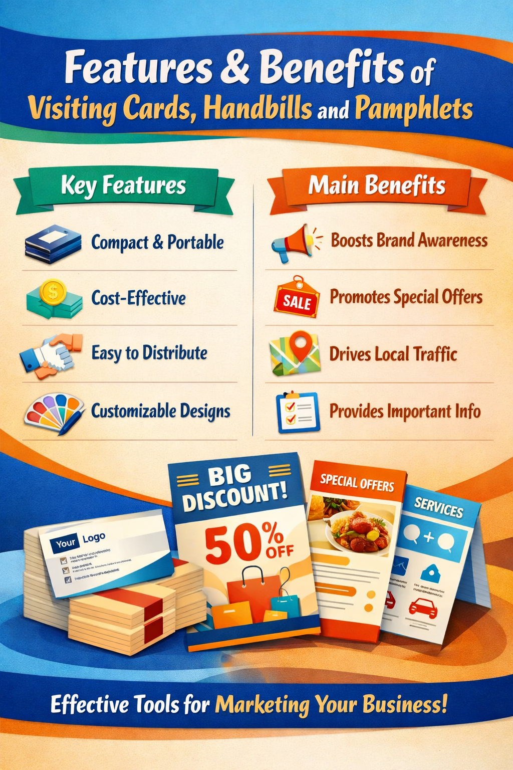 Features & Benefits of Visiting Cards,Handbills, Pamphlets